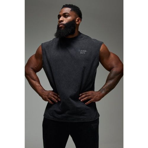 Débardeur oversize délavé à slogan - MAN Active - 2XL - Boohooman - Modalova