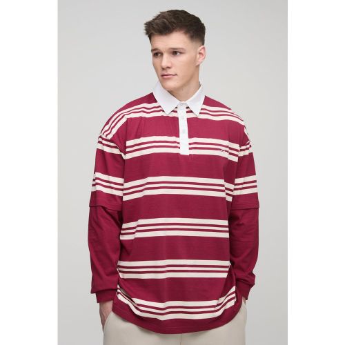 Tall - Polo oversize à manches longues et broderie - S - Boohooman - Modalova