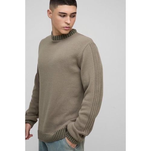 Pull en maille côtelée contrastante - S - Boohooman - Modalova