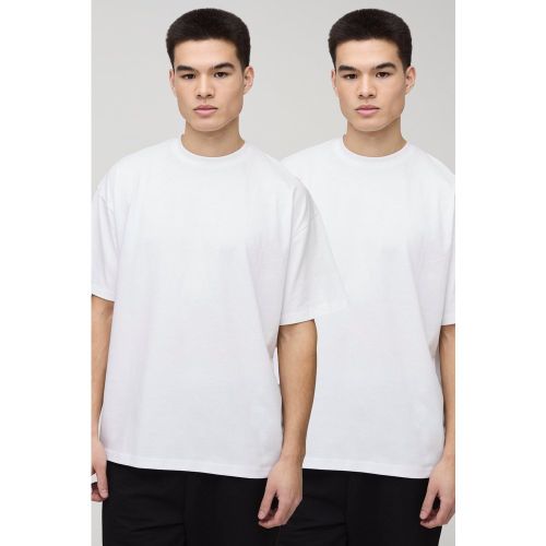 Lot de 2 t-shirts oversize basiques à col ras du cou - S - Boohooman - Modalova