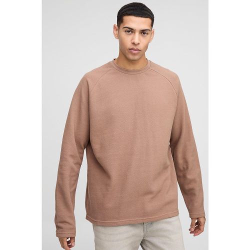 T-shirt oversize piqué à manches raglan - S - Boohooman - Modalova