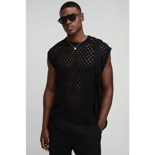 Pull oversize à col ras-du-cou - S - Boohooman - Modalova