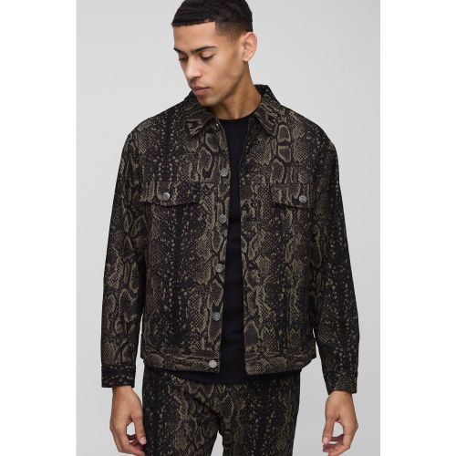 Veste droite en jean croco - S - Boohooman - Modalova