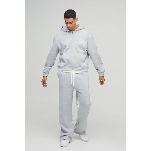 Survêtement oversize zippé à imprimé cœur - S - Boohooman - Modalova