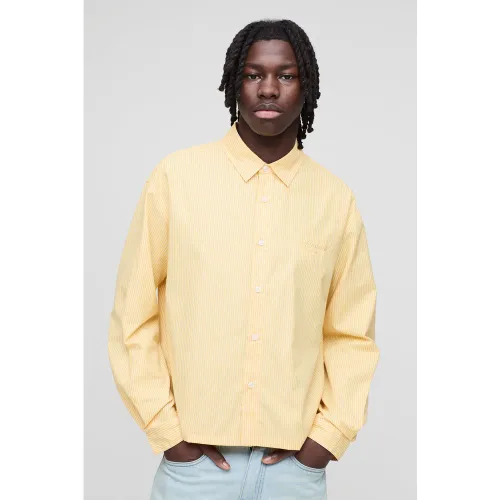 Chemise oversize rayée à manches longues - L - Boohooman - Modalova