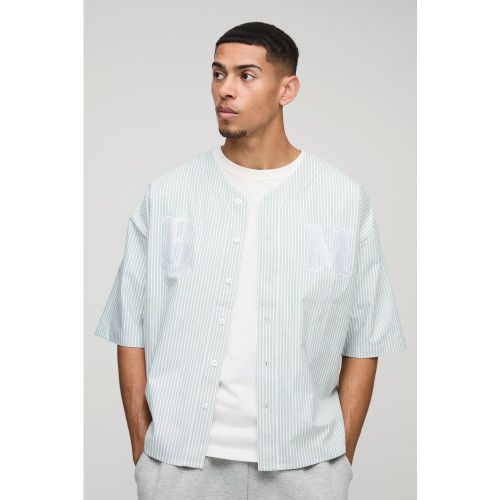 Chemise de baseball oversize à écussons - S - Boohooman - Modalova