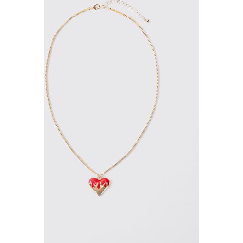 Collier doré à pendentif cœur - ONE SIZE - Boohooman - Modalova