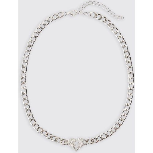 Collier cœur strassé en - ONE SIZE - Boohooman - Modalova