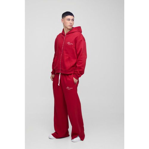 Sweat à capuche oversize zippé et pantalon de survêtement - MAN - S - Boohooman - Modalova