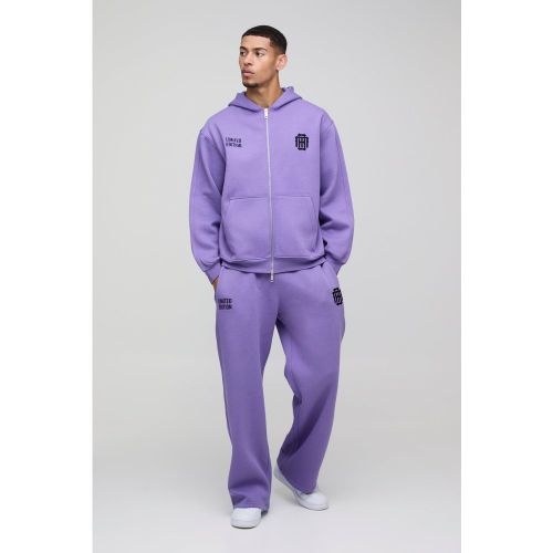Sweat à capuche oversize zippé et broderie étoile - S - Boohooman - Modalova