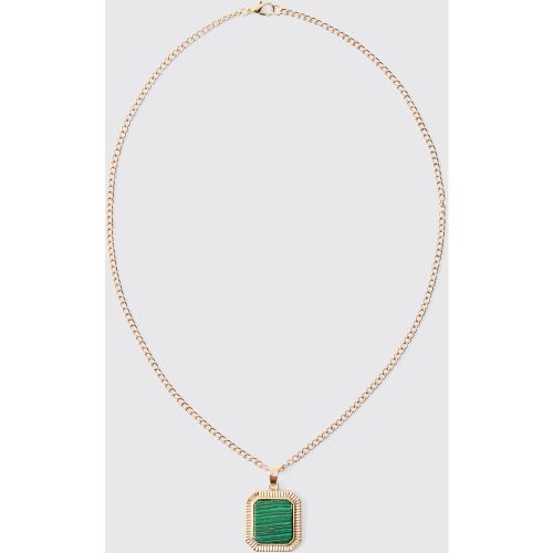 Collier à pendentif pierre fantaisie verte - ONE SIZE - Boohooman - Modalova