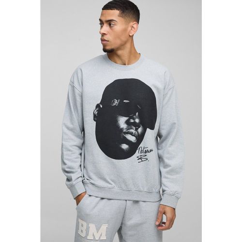 Sweat oversize imprimé Biggie - S - Boohooman - Modalova