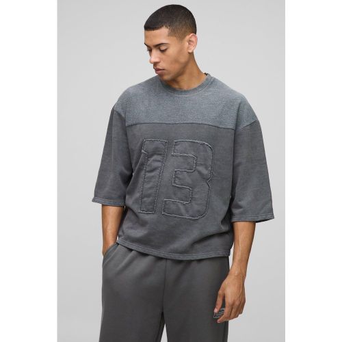 T-shirt oversize délavé à découpe et couture - S - Boohooman - Modalova