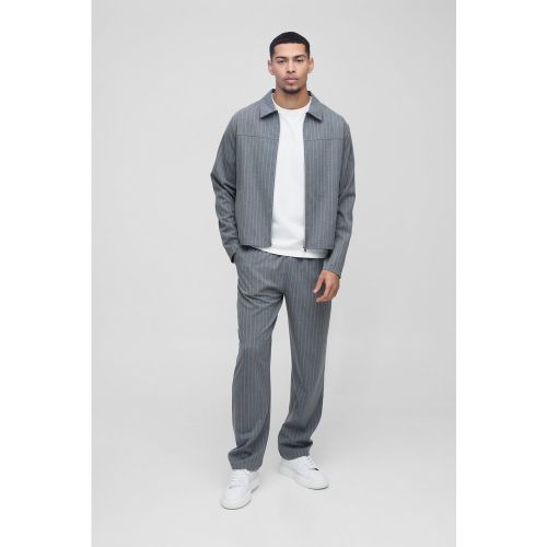 Veste Harrington à rayures - S - Boohooman - Modalova
