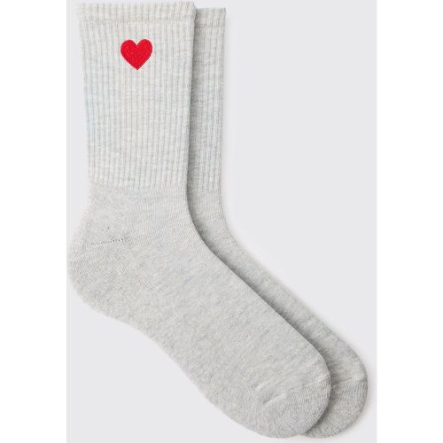 Chaussettes à broderie cœur - ONE SIZE - Boohooman - Modalova