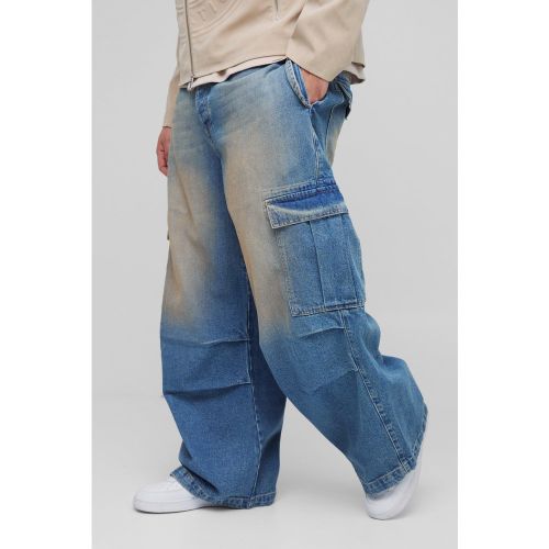 Grande taille - Jean cargo baggy homme - 38 - Boohooman - Modalova