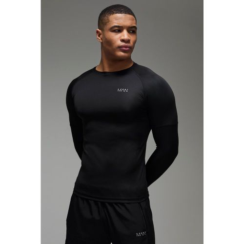 T-shirt de sport moulant à manches longues - MAN Active homme - 2XL - Boohooman - Modalova
