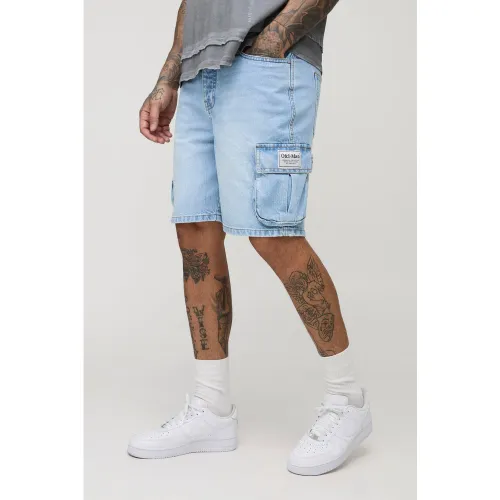Tall - Short cargo large en jean - 30 - Boohooman - Modalova