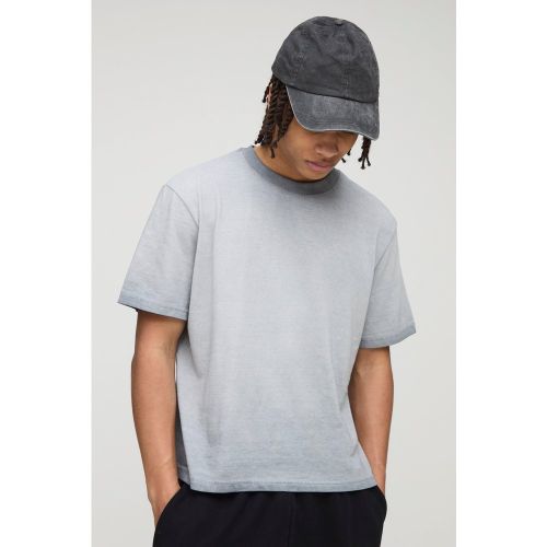 T-shirt oversize délavé à col ras du cou - S - Boohooman - Modalova