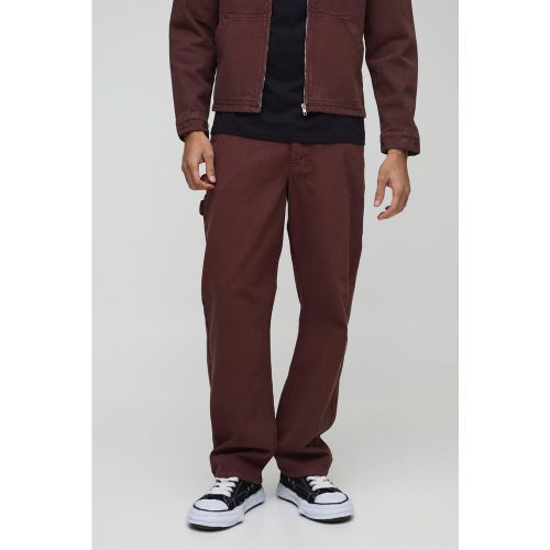 Pantalon large en twill - 28 - Boohooman - Modalova