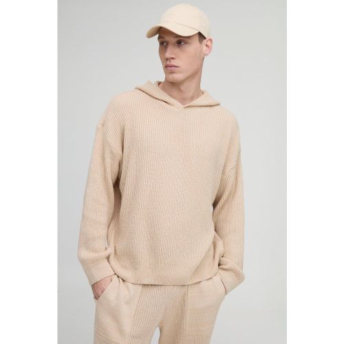 Sweat à capuche oversize en maille côtelée - S - Boohooman - Modalova