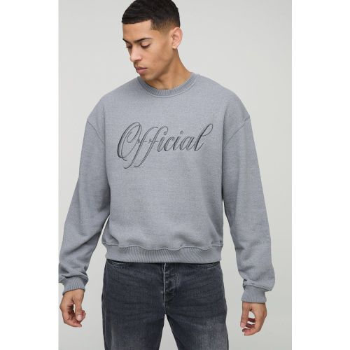 Sweat oversize universitaire à broderies contrastantes - S - Boohooman - Modalova