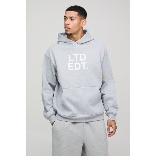Sweat à capuche oversize à imprimé taches de peinture - S - Boohooman - Modalova