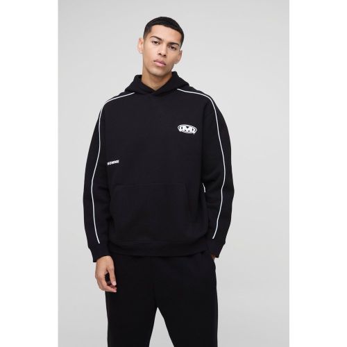 Sweat à capuche oversize à surpiqûres - S - Boohooman - Modalova