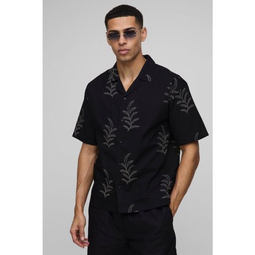 Chemise oversize en popeline à broderie - S - Boohooman - Modalova