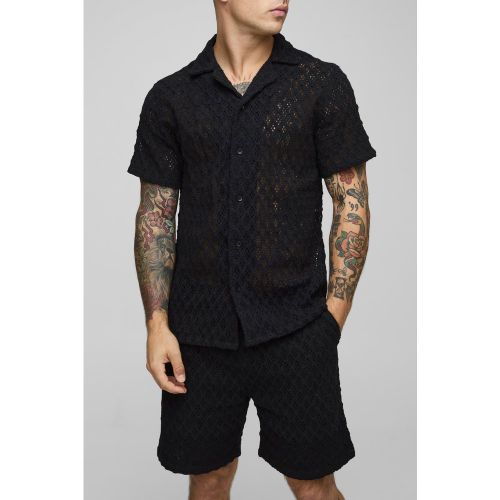Ensemble en crochet avec chemise droite et short - S - Boohooman - Modalova