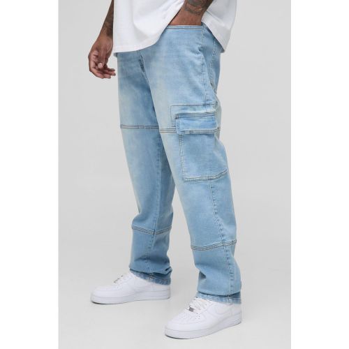 Grande taille - Jean cargo à coutures apparentes homme - 38 - Boohooman - Modalova