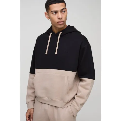 Sweat à capuche oversize color block - MAN homme - S - Boohooman - Modalova