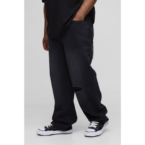 Grande taille - Jean droit déchiré - 38 - Boohooman - Modalova