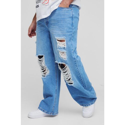 Grande taille - Jean large déchiré - 38 - Boohooman - Modalova