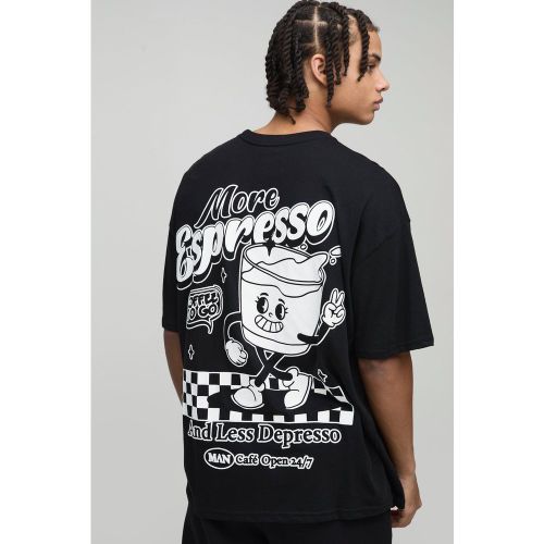 T-shirt oversize imprimé expresso - S - Boohooman - Modalova