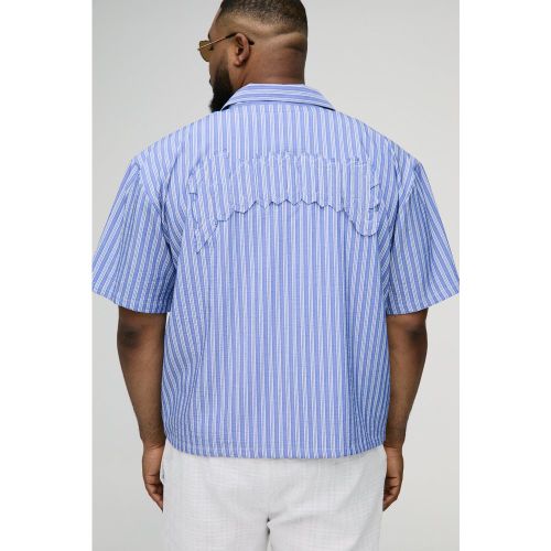 Grande taille - Chemise oversize rayée en relief - XXXL - Boohooman - Modalova