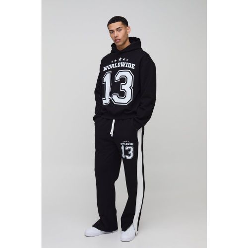 Survêtement oversize avec sweat à capuche et jogging fendu - S - Boohooman - Modalova