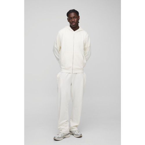 Ensemble basique avec sweat à capuche zippé et jogging - S - Boohooman - Modalova