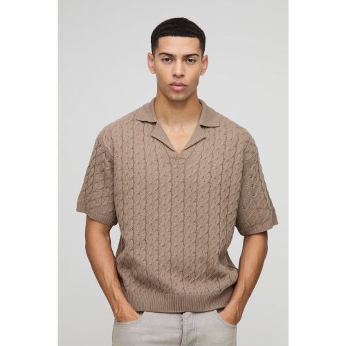 Polo oversize en maille torsadée - S - Boohooman - Modalova