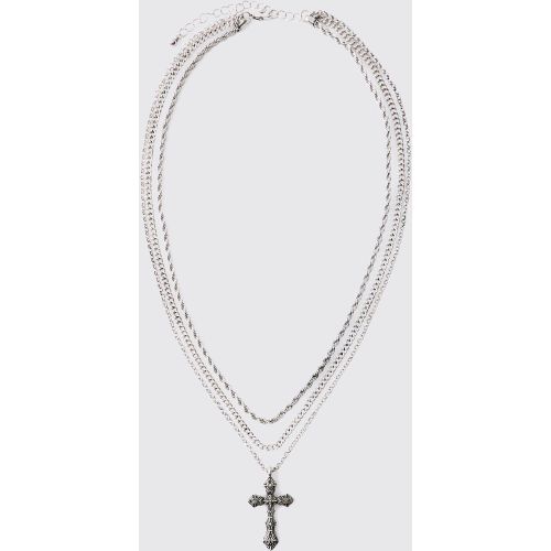 Collier à chaînes croisées - ONE SIZE - Boohooman - Modalova