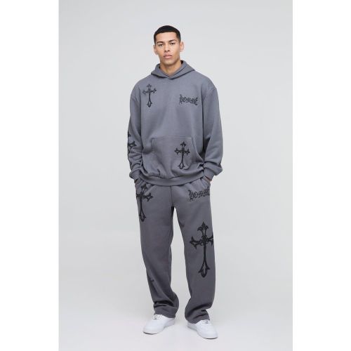 Survêtement oversize à slogan - S - Boohooman - Modalova