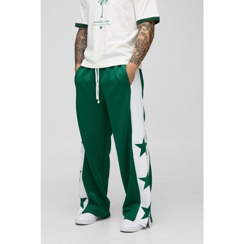 Jogging large fendu en maille à étoile - S - Boohooman - Modalova