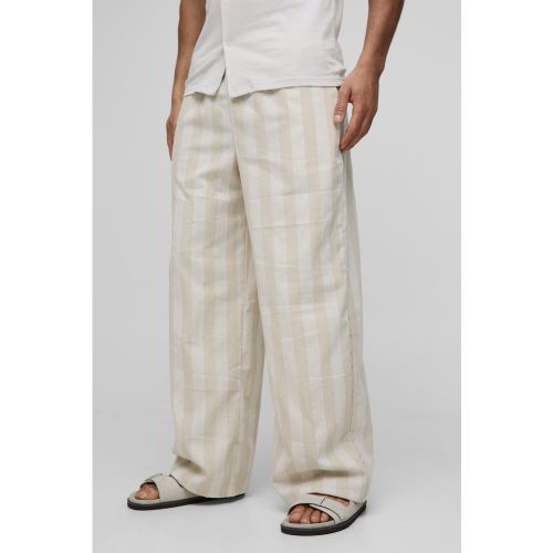 Pantalon large synthétique à rayures - S - Boohooman - Modalova