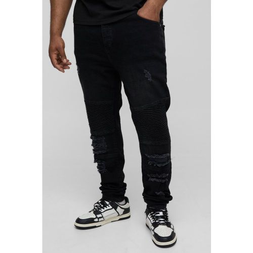 Grande taille - Jean biker super skinny - 38 - Boohooman - Modalova