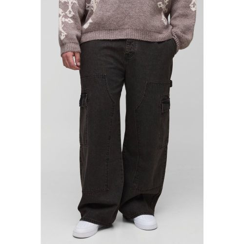 Grande taille - Jean cargo large homme - 38 - Boohooman - Modalova