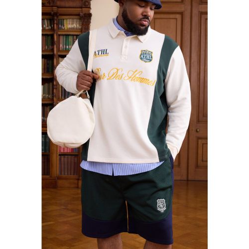 Grande taille - Polo de rugby universitaire à broderie homme - 2XL - Boohooman - Modalova