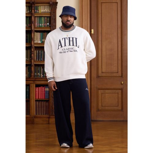 Grande taille - Pantalon baggy à coutures contrastantes homme - 38 - Boohooman - Modalova