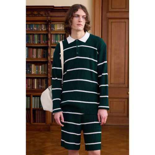 Tall - Polo de rugby à rayures - 2XL - Boohooman - Modalova