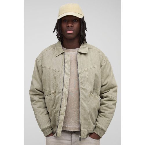Bomber droit délavé homme - S - Boohooman - Modalova