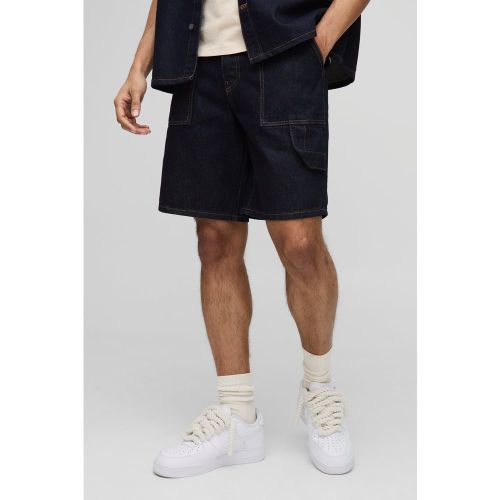 Short charpentier large en jean - 28 - Boohooman - Modalova
